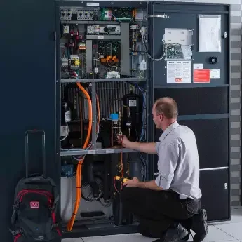 STULZ Technician performing cooling analysis
