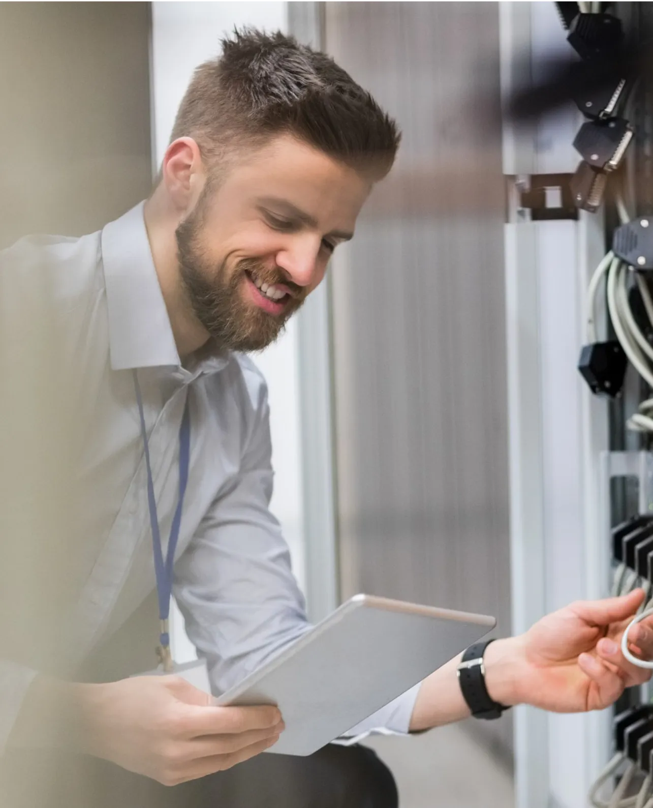 STULZ technician performing maintenance review